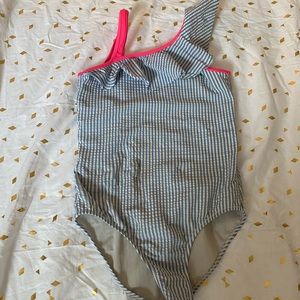 Girls Jcrew striped one piece swimsuit